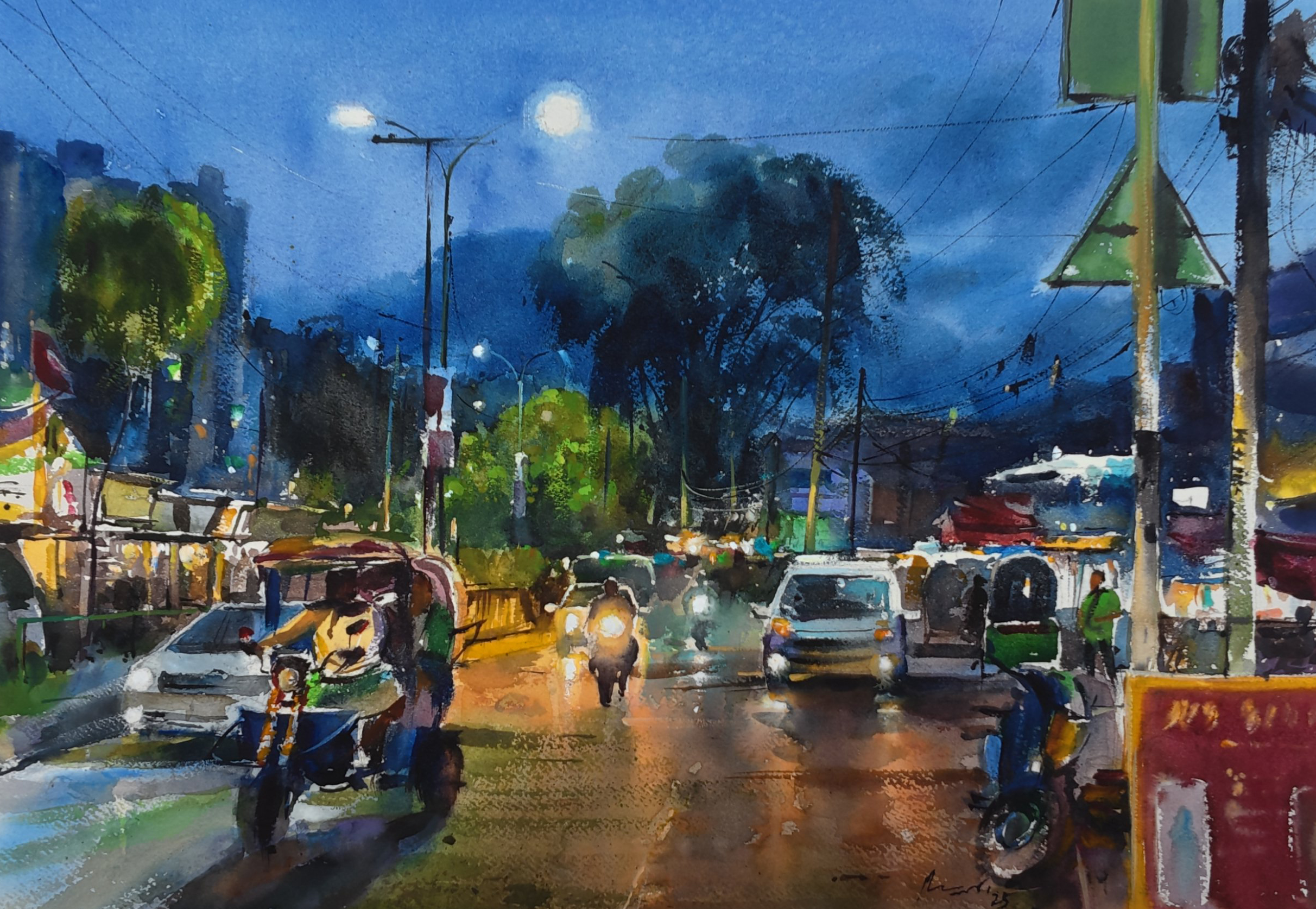 River Boats at Sunset