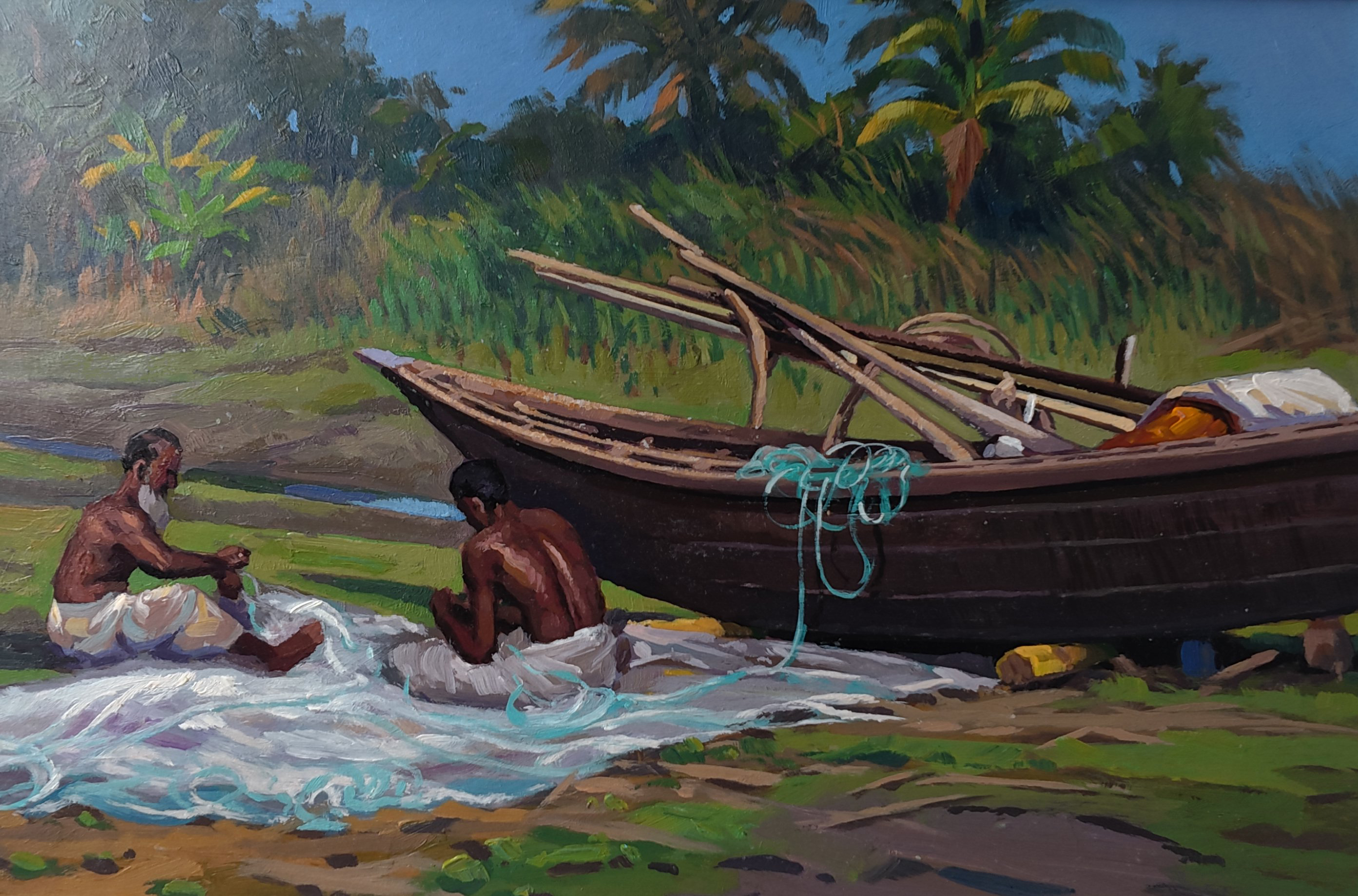 River Boats at Sunset